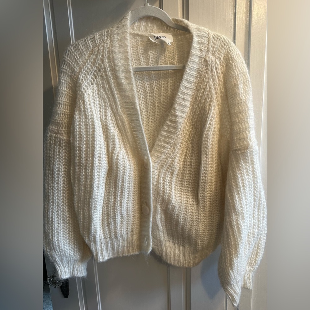 BA&SH open knit fuzzy cardigan